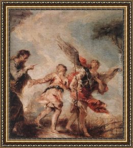 The Departure of Tobias Framed Paintings - The Departure of Tobias by Giovanni Antonio Guardi