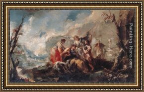 The Departure of Tobias Framed Paintings - The Healing of Tobias's Father by Giovanni Antonio Guardi