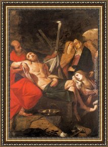 Entombment Framed Paintings - Entombment of Christ by Giovanni Battista Crespi
