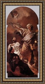 Padua Framed Paintings - The Guardian Angel with Sts Anthony of Padua and Gaetano Thiene by Giovanni Battista Piazzetta