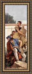 Giovanni Battista Tiepolo Framed Paintings - A Seated Man and a Girl with a Pitcher by Giovanni Battista Tiepolo