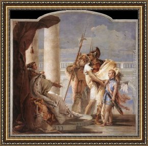 Giovanni Battista Tiepolo Framed Paintings - Aeneas Introducing Cupid Dressed as Ascanius to Dido by Giovanni Battista Tiepolo