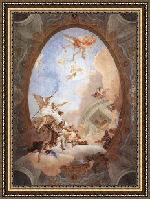 Allegory of Virtue Framed Paintings - Allegory of Merit Accompanied by Nobility and Virtue by Giovanni Battista Tiepolo