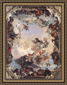Allegory of Virtue Framed Paintings - Allegory of the Planets and Continents by Giovanni Battista Tiepolo