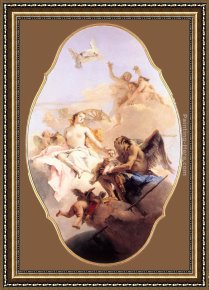 Allegory of Virtue Framed Paintings - An Allegory with Venus and Time by Giovanni Battista Tiepolo