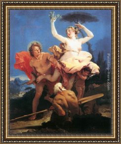 Giovanni Cimabue Framed Paintings - Apollo and Daphne by Giovanni Battista Tiepolo