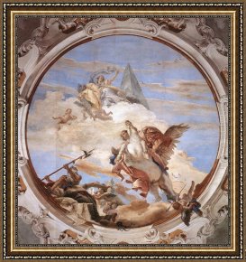 Giovanni Cimabue Framed Paintings - Bellerophon on Pegasus by Giovanni Battista Tiepolo