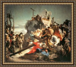 Giovanni Cimabue Framed Paintings - Christ Carrying the Cross by Giovanni Battista Tiepolo