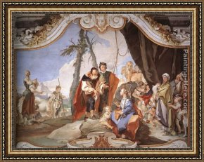 Giovanni Battista Tiepolo Framed Paintings - Rachel Hiding the Idols from her Father Laban by Giovanni Battista Tiepolo