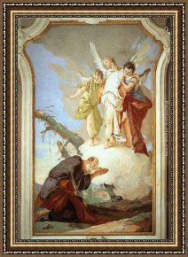 Giovanni Battista Tiepolo Framed Paintings - The Three Angels Appearing to Abraham by Giovanni Battista Tiepolo