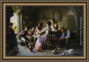 Giovanni Cimabue Framed Paintings - A New Friend by Giovanni Battista Torriglia