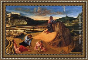 Gentile Bellini Framed Paintings - Agony in the Garden by Giovanni Bellini