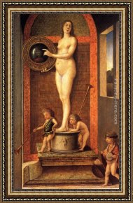 Gentile Bellini Framed Paintings - Allegory of Vanitas by Giovanni Bellini