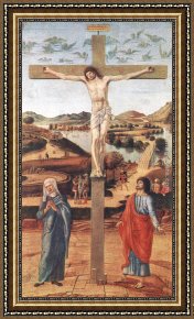 Gentile Bellini Framed Paintings - Crucifix by Giovanni Bellini