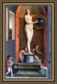 Gentile Bellini Framed Paintings - Prudence by Giovanni Bellini