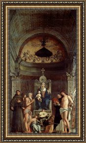 St Wolfgang Altarpiece Resurrection of Lazar Framed Paintings - San Giobbe Altarpiece by Giovanni Bellini