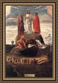 Giovanni Cimabue Framed Paintings - Transfiguration of Christ by Giovanni Bellini