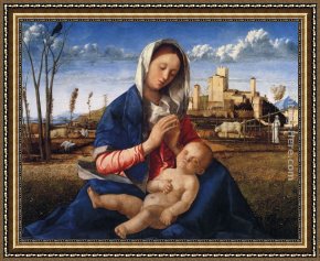 Virgin And Child with Saints Framed Paintings - Virgin and Child by Giovanni Bellini