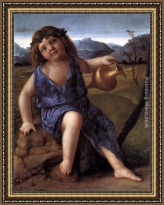 Bacchus And Ariadne Framed Paintings - Young Bacchus by Giovanni Bellini