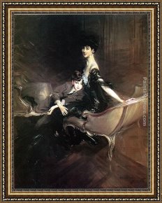 Giovanni Cimabue Framed Paintings - Consuelo, Duchess of Marlborough, with Her Son Ivor Spencer-Churchill by Giovanni Boldini