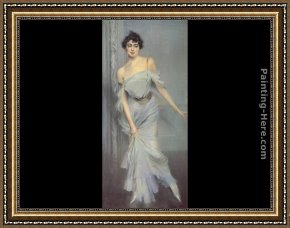 Madame Framed Paintings - Madame Charles Max by Giovanni Boldini
