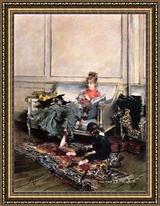 A Peaceful Retreat Framed Paintings - Peaceful Days by Giovanni Boldini
