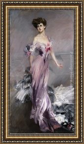 Portrait of Mrs Abney Framed Paintings - Portrait of Mrs. Howard Johnston by Giovanni Boldini