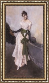 Rio Della Maddalena Framed Paintings - Ritratto della Signorina Concha de Ossa by Giovanni Boldini