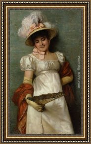 Giovanni Framed Paintings - A Fair Maiden by Giovanni Costa