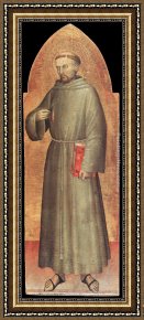 Saint Francis of Assisi Framed Paintings - St Francis of Assisi by Giovanni da Milano