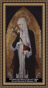 Paolo And Francesca Framed Paintings - St Catherine of Siena by Giovanni di Paolo