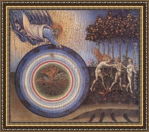 Giovanni Framed Paintings - The Creation and the Expulsion from the Paradise by Giovanni di Paolo