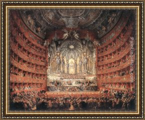 Pannini Framed Paintings - Musical F&ecirc;te by Giovanni Paolo Pannini