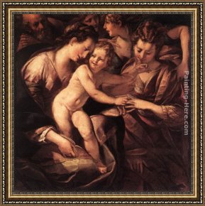 The Mystic Marriage of St. Catherine Framed Paintings - The Mystic Marriage of St Catherine by Giulio Cesare Procaccini