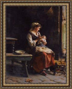 A Moment of Comfort Framed Paintings - Happy Moments by Giuseppe Magni