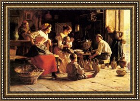 Cleopatra Testing Poisons on Condemned Prisoners Cropped Framed Paintings - Testing the Vintage by Giuseppe Magni