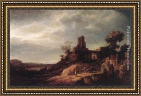 Teunisz Framed Paintings - Landscape by Govert Teunisz Flinck