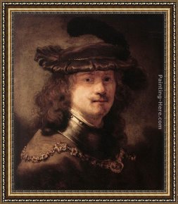 Teunisz Framed Paintings - Portrait of Rembrandt by Govert Teunisz Flinck
