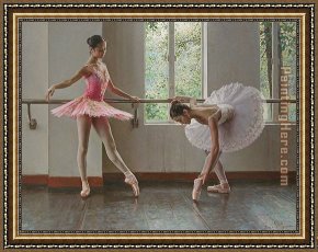 Delicate Framed Paintings - Delicate Duo by Guan zeju