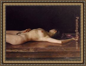 Nude Framed Paintings - nude on a board by Guan zeju