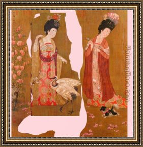 Rising Framed Paintings - Rising beauty b by Guan zeju