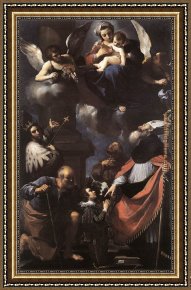 Virgin Framed Paintings - A Donor Presented to the Virgin by Guercino