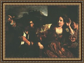 Receiving The News Framed Paintings - Semiramis Receiving Word of the Revolt of Babylon by Guercino
