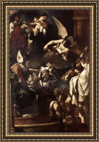 Receiving The News Framed Paintings - St William of Aquitaine Receiving the Cowl by Guercino