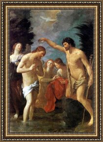 The Presentation of Christ Framed Paintings - Baptism of Christ by Guido Reni