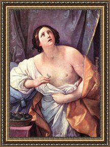 Cleopatra Testing Poisons on Condemned Prisoners Cropped Framed Paintings - Cleopatra by Guido Reni