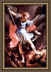 Michael Sowa Pig Framed Paintings - The Archangel Michael by Guido Reni