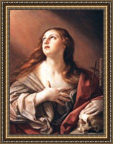 Penitent Magdalen Framed Paintings - The Penitent Magdalene by Guido Reni