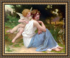 The Education of Cupid Framed Paintings - Cupid and Psyche by Guillaume Seignac