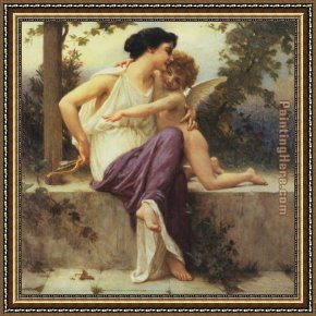The Education of Cupid Framed Paintings - Cupid Disarmed by Guillaume Seignac